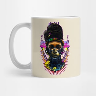 Afro Hair Black Girl Shogun Melanin Ronin Warrior Mug